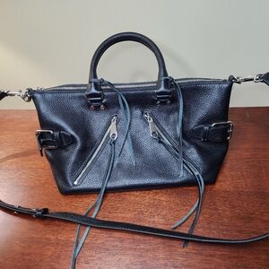 Rebecca Minkoff Chic Black Leather Satchel. NWT